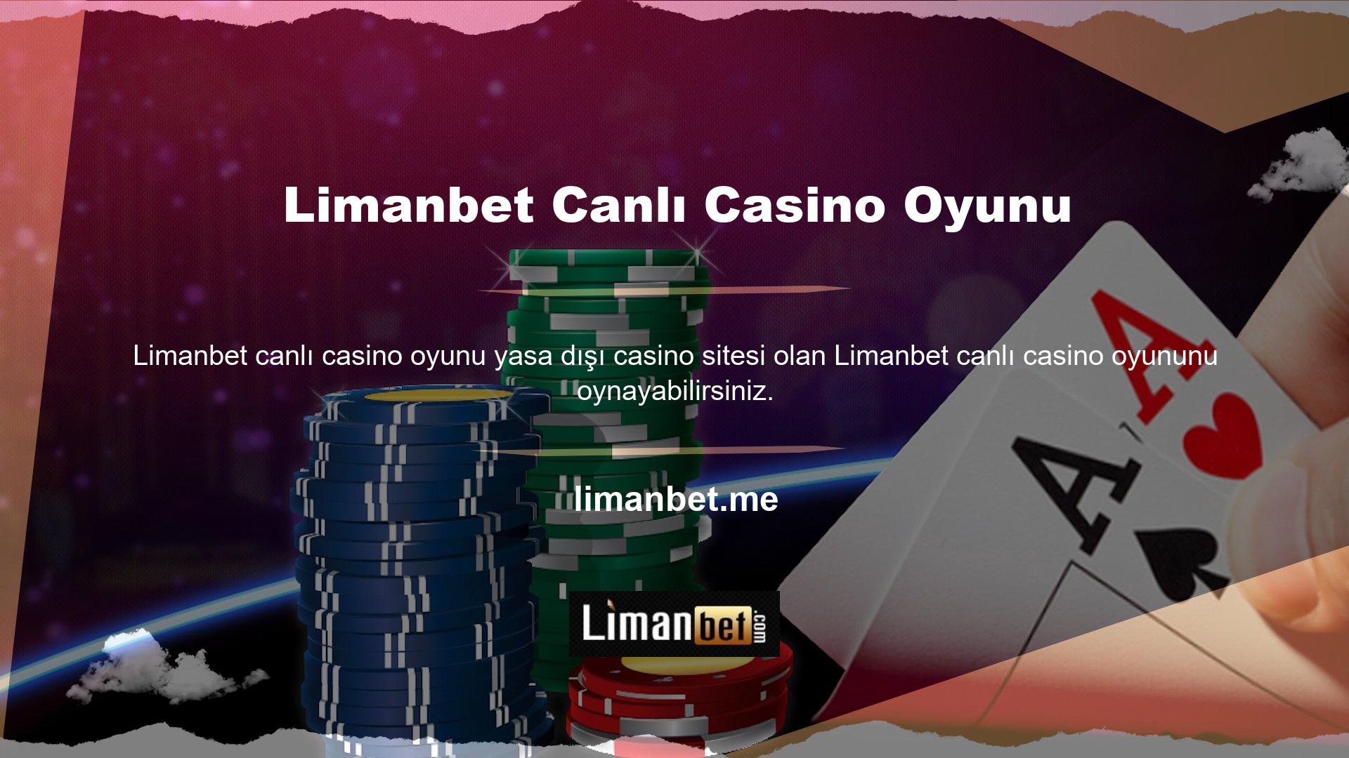 Casinoda canlı olarak oynanan poker, rulet, blackjack ve bakara izleyebilirsiniz